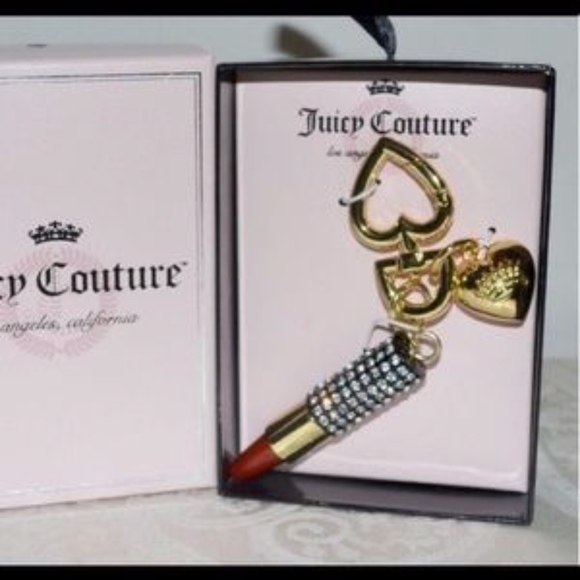 JUICY COUTURE Red Crystal Lipstick Key Chain Fob - Picture 2 of 3